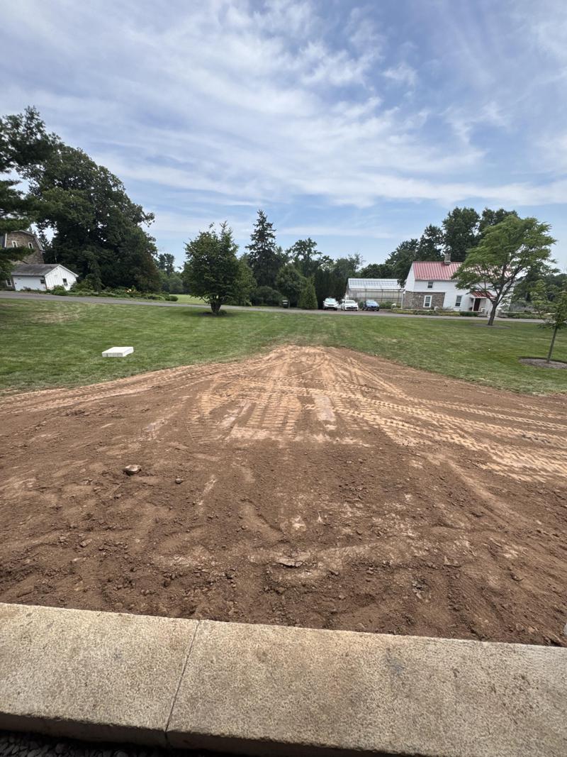 The rough grade of the drive through